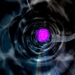 過去世の記憶や潜在意識につながる象徴的なトンネルのイメージ（A symbolic space-time tunnel representing access to subconscious and past-life memories）