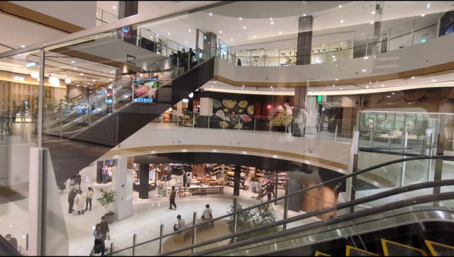 ショッピングモールと行き交う人々